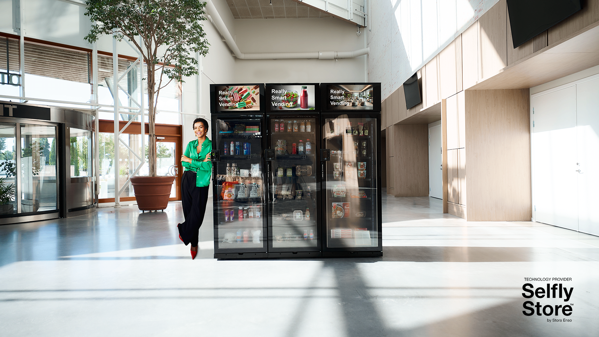 Neveras inteligentes Mealthy instaladas en una oficina moderna